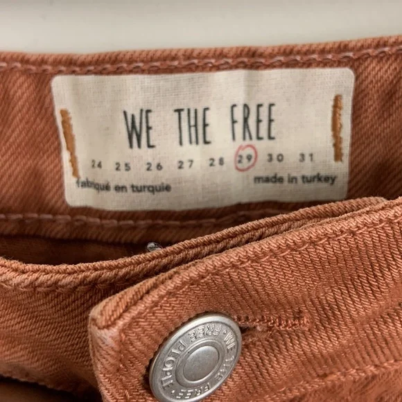 🌷We The Free Distressed Copper Denim Mini Skirt Size 29 - Picture 4 of 5